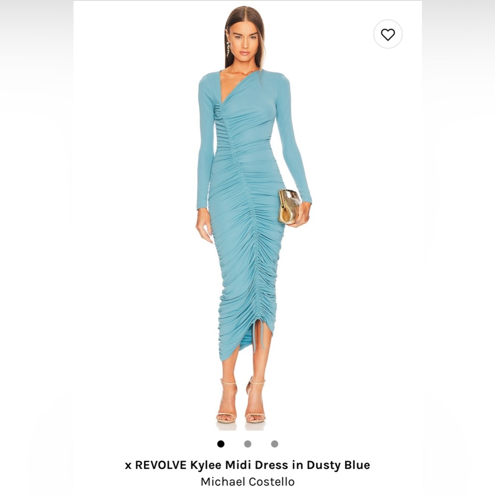 X Revolve Kylee Midi Dress in Dusty Blue